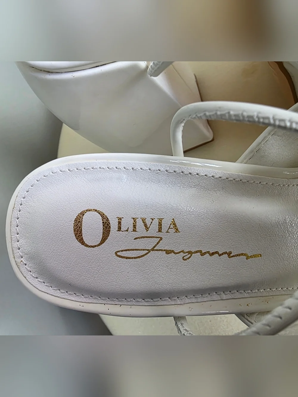 Olivia Jaymes White Patent Lace-Up Strappy Platform Sandals - Size 7.5 NWT